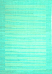 Abstract Turquoise Contemporary Rug, con1131turq