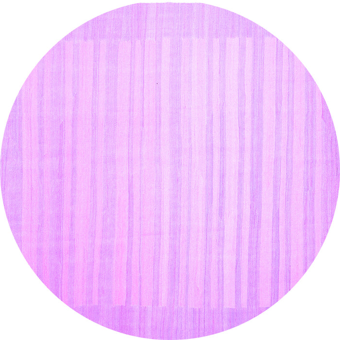 Round Machine Washable Abstract Purple Contemporary Area Rugs, wshcon1131pur