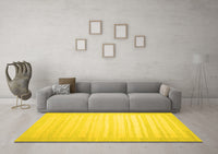 Machine Washable Abstract Yellow Contemporary Rug, wshcon1131yw