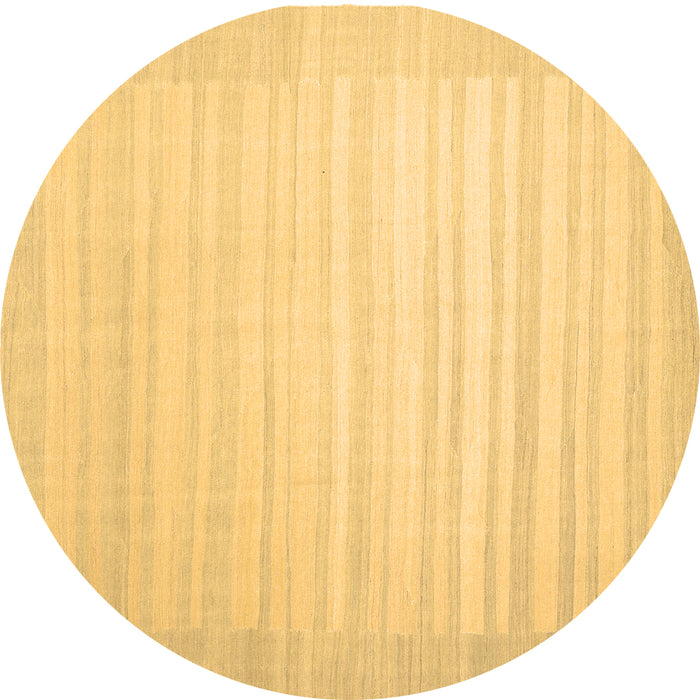 Round Abstract Brown Contemporary Rug, con1131brn