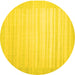 Round Machine Washable Abstract Yellow Contemporary Rug, wshcon1131yw