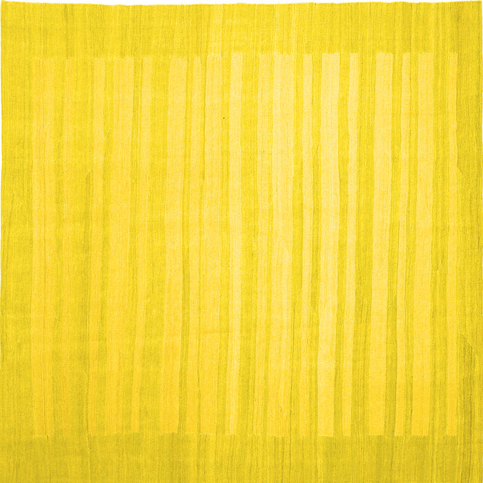 Square Abstract Yellow Contemporary Rug, con1132yw
