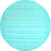 Round Abstract Light Blue Contemporary Rug, con1132lblu