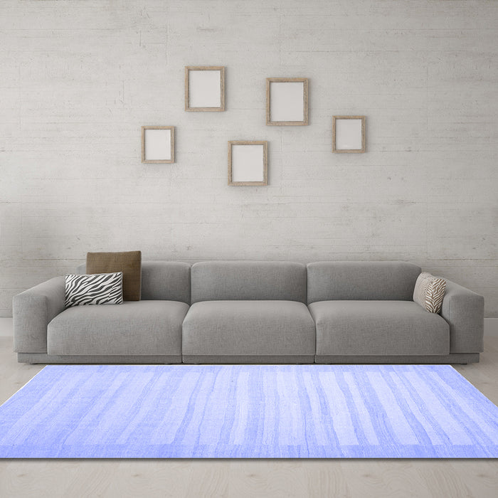 Machine Washable Abstract Blue Contemporary Rug in a Living Room, wshcon1132blu