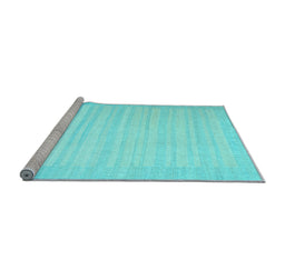 Sideview of Machine Washable Abstract Light Blue Contemporary Rug, wshcon1132lblu
