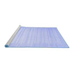 Sideview of Machine Washable Abstract Blue Contemporary Rug, wshcon1132blu