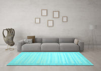 Machine Washable Abstract Light Blue Contemporary Rug, wshcon1132lblu