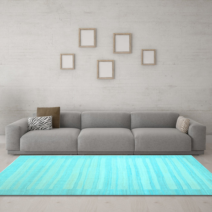 Machine Washable Abstract Light Blue Contemporary Rug in a Living Room, wshcon1132lblu