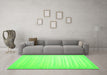 Machine Washable Abstract Green Contemporary Area Rugs in a Living Room,, wshcon1132grn