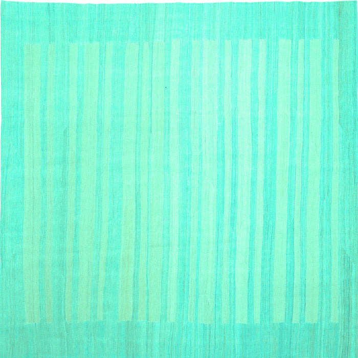 Square Abstract Turquoise Contemporary Rug, con1132turq