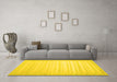 Machine Washable Abstract Yellow Contemporary Rug in a Living Room, wshcon1132yw