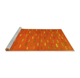 Sideview of Machine Washable Oriental Yellow Traditional Rug, wshcon1133yw