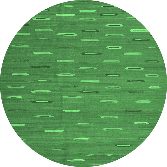 Round Oriental Emerald Green Traditional Rug, con1133emgrn