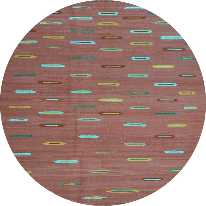 Round Oriental Light Blue Traditional Rug, con1133lblu