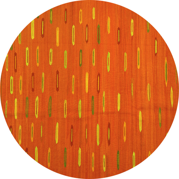 Round Oriental Yellow Traditional Rug, con1133yw