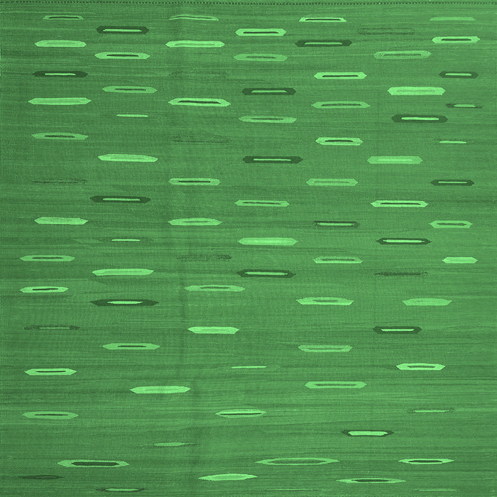 Square Machine Washable Oriental Emerald Green Traditional Area Rugs, wshcon1133emgrn