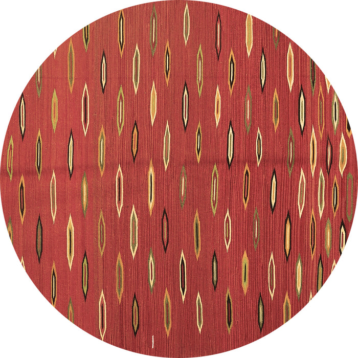 Round Abstract Brown Contemporary Rug, con1134brn