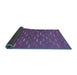 Sideview of Abstract Blue Contemporary Rug, con1134blu