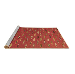 Sideview of Machine Washable Abstract Brown Contemporary Rug, wshcon1134brn