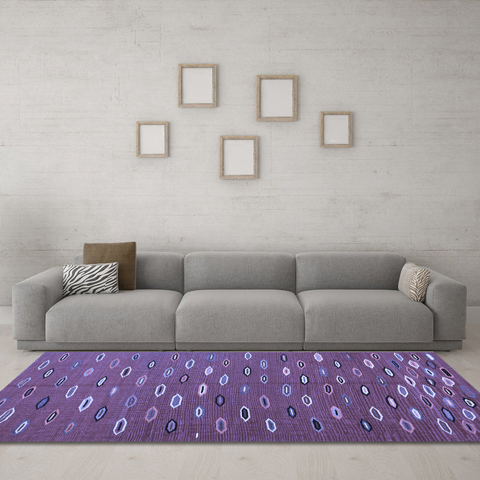 Machine Washable Abstract Blue Contemporary Rug in a Living Room, wshcon1134blu