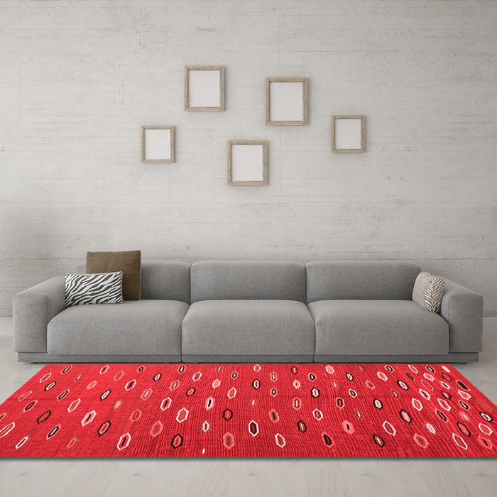 Contemporary Red Washable Rugs