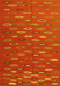 Abstract Yellow Contemporary Rug, con1134yw