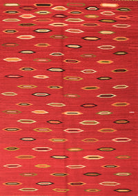 Abstract Orange Contemporary Rug, con1134org