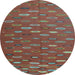 Round Abstract Light Blue Contemporary Rug, con1134lblu