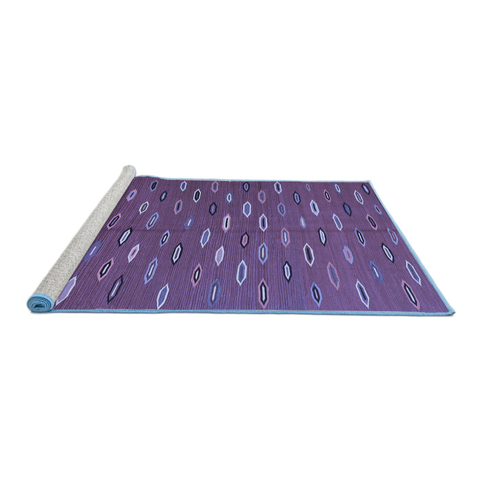 Sideview of Machine Washable Abstract Blue Contemporary Rug, wshcon1134blu