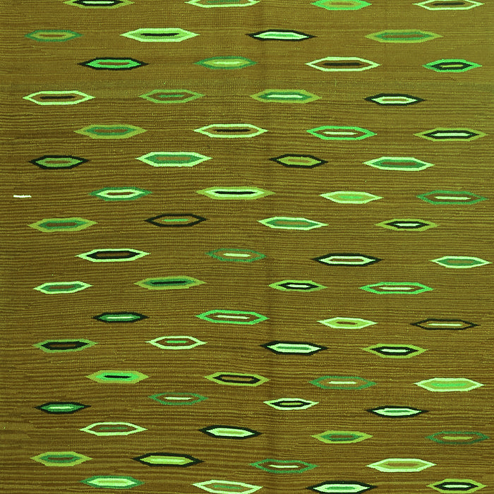 Serging Thickness of Machine Washable Abstract Green Contemporary Area Rugs, wshcon1134grn