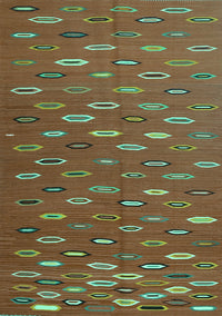 Abstract Turquoise Contemporary Rug, con1134turq