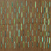 Square Machine Washable Abstract Turquoise Contemporary Area Rugs, wshcon1134turq