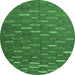 Round Abstract Emerald Green Contemporary Rug, con1134emgrn