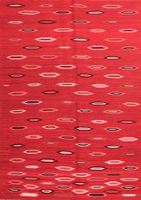 Abstract Red Contemporary Rug, con1134red