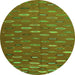 Square Abstract Green Contemporary Rug, con1134grn