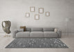 Machine Washable Abstract Gray Contemporary Rug in a Living Room,, wshcon1134gry