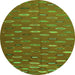 Machine Washable Abstract Green Contemporary Area Rugs, wshcon1134grn