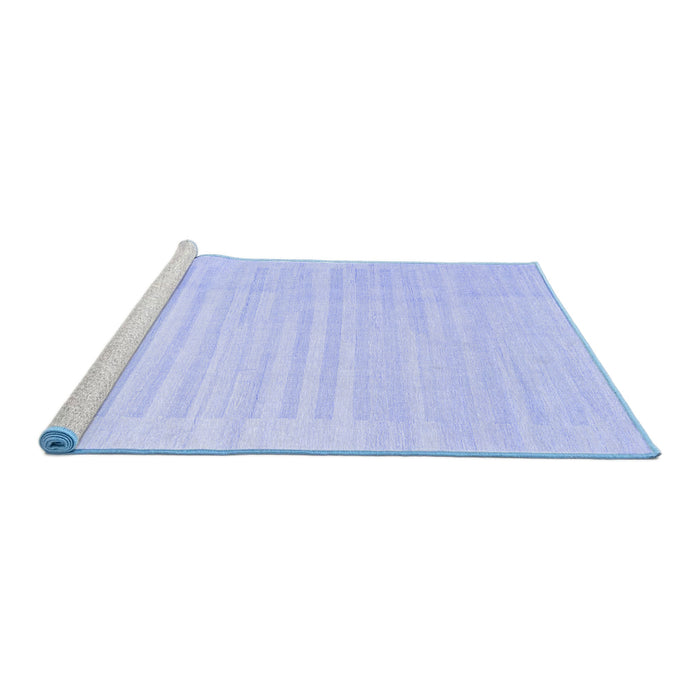 Sideview of Machine Washable Abstract Blue Contemporary Rug, wshcon1135blu
