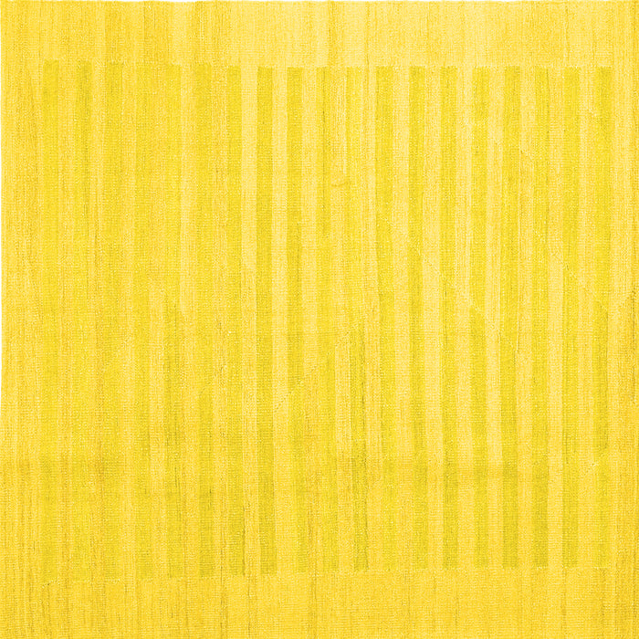 Square Abstract Yellow Contemporary Rug, con1135yw