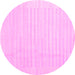 Round Machine Washable Abstract Pink Contemporary Rug, wshcon1135pnk