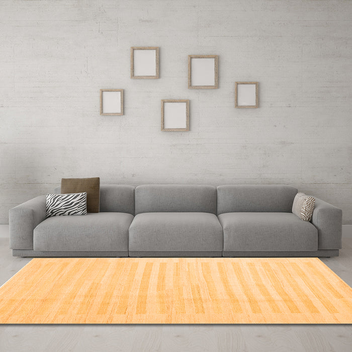Machine Washable Abstract Orange Contemporary Area Rugs in a Living Room, wshcon1135org