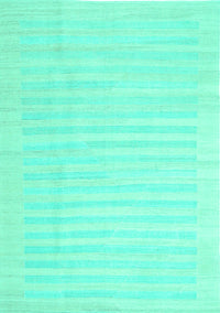 Abstract Turquoise Contemporary Rug, con1135turq