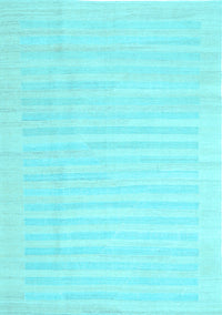 Abstract Light Blue Contemporary Rug, con1135lblu