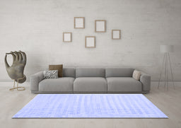 Machine Washable Abstract Blue Contemporary Rug in a Living Room, wshcon1135blu