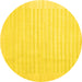 Round Machine Washable Abstract Yellow Contemporary Rug, wshcon1135yw