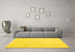 Machine Washable Abstract Yellow Contemporary Rug in a Living Room, wshcon1135yw