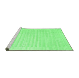 Sideview of Machine Washable Abstract Emerald Green Contemporary Area Rugs, wshcon1135emgrn