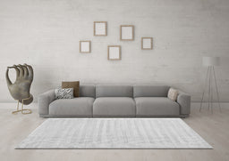 Machine Washable Abstract Gray Contemporary Rug in a Living Room,, wshcon1135gry
