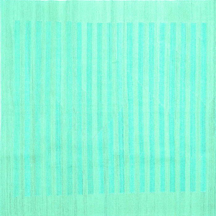 Square Abstract Turquoise Contemporary Rug, con1135turq