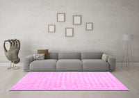 Machine Washable Abstract Pink Contemporary Rug, wshcon1135pnk